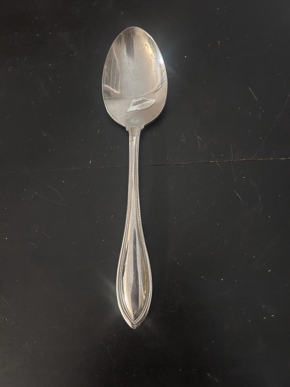 Oneida Stainless Needlepoint Beaded Artistry Oval Soup Spoon 6 3/4”